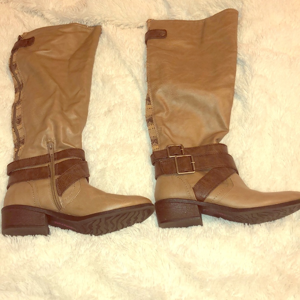 Tan riding boots